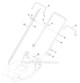 Handle_Assembly Diagram and Parts List for  Lawn Boy Lawn Mower